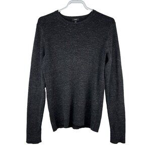 VINCE Cotton Blend Crew Neck Black & Grey Sweater Minimalist Old Money Casual S